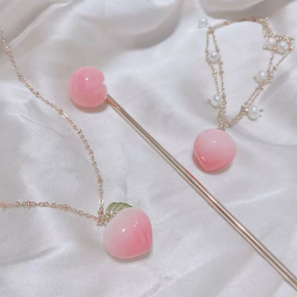 Accessories |  Cute Peach Necklace & Earrings & Bracelet Accessories Accessories