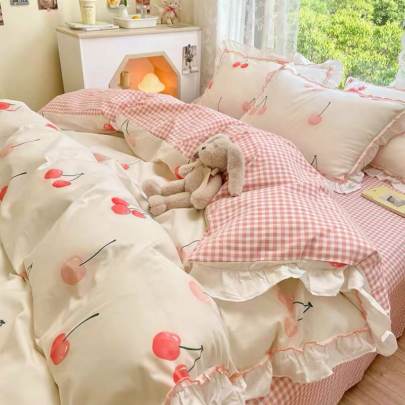 Houseware |  Cherry Plaid Bedding Set Houseware Houseware