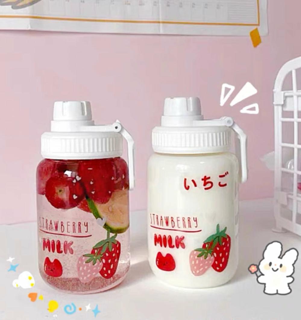 Houseware |  Cute Strawberry Milk Drinking Bottle Houseware Houseware