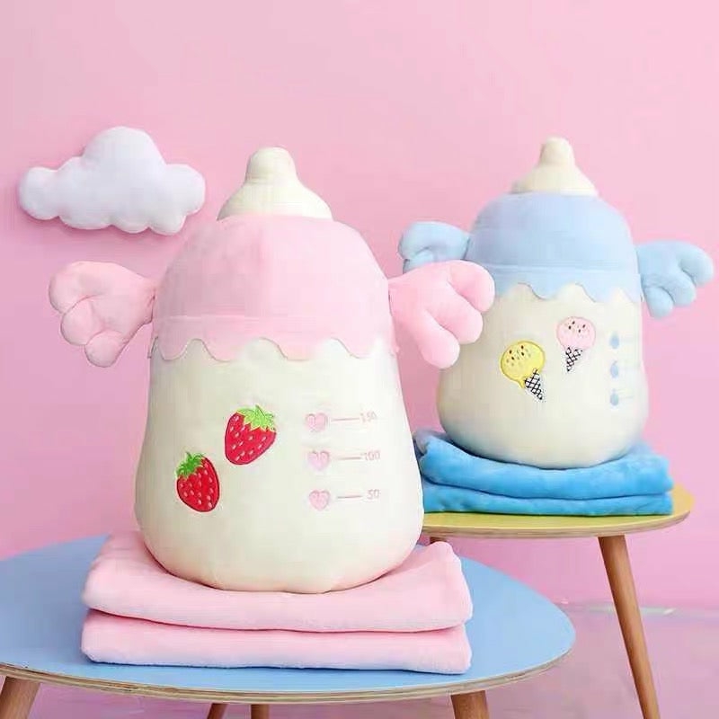 Houseware |  Kawaii Bottle Pillow & Blanket Houseware Blue