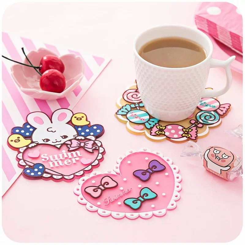 Houseware |  Kawaii  Cartoon Cup Mat Houseware Houseware