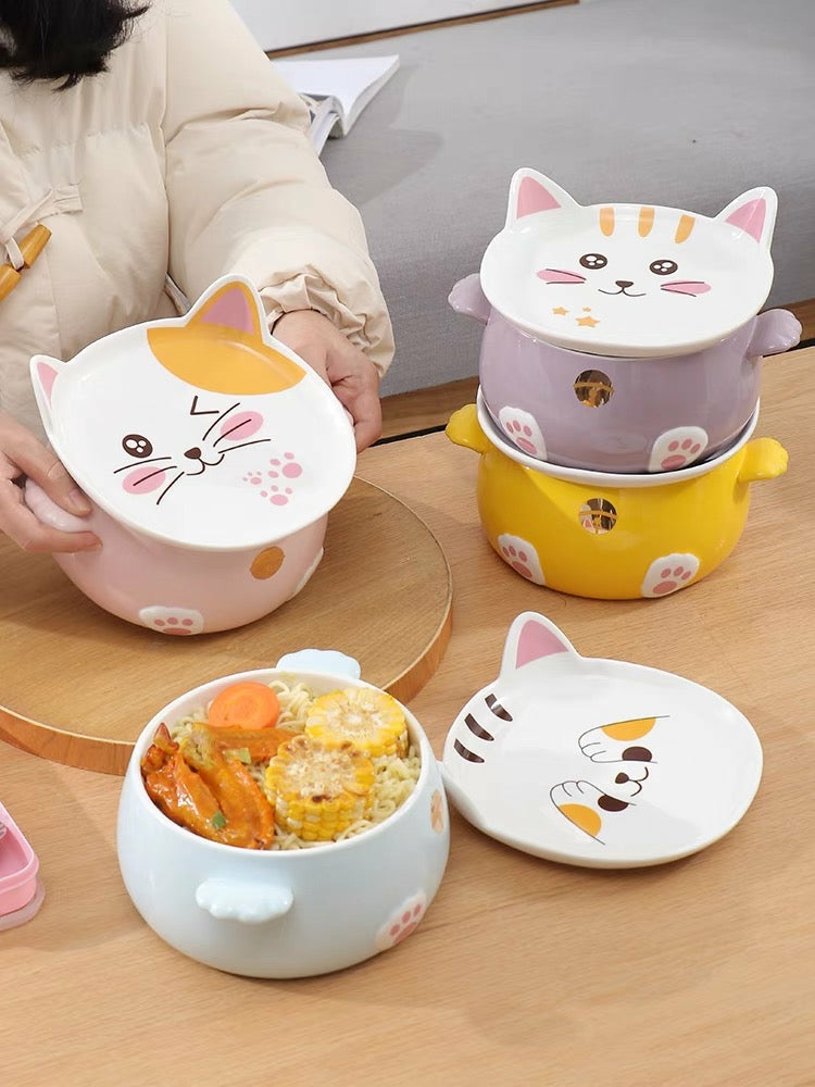 Houseware |  Kawaii Cat Bowl Houseware Blue