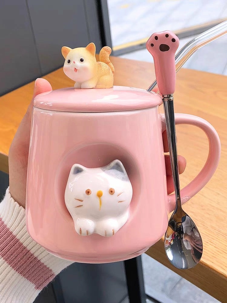 Houseware |  Kawaii Cat Mug Houseware Blue