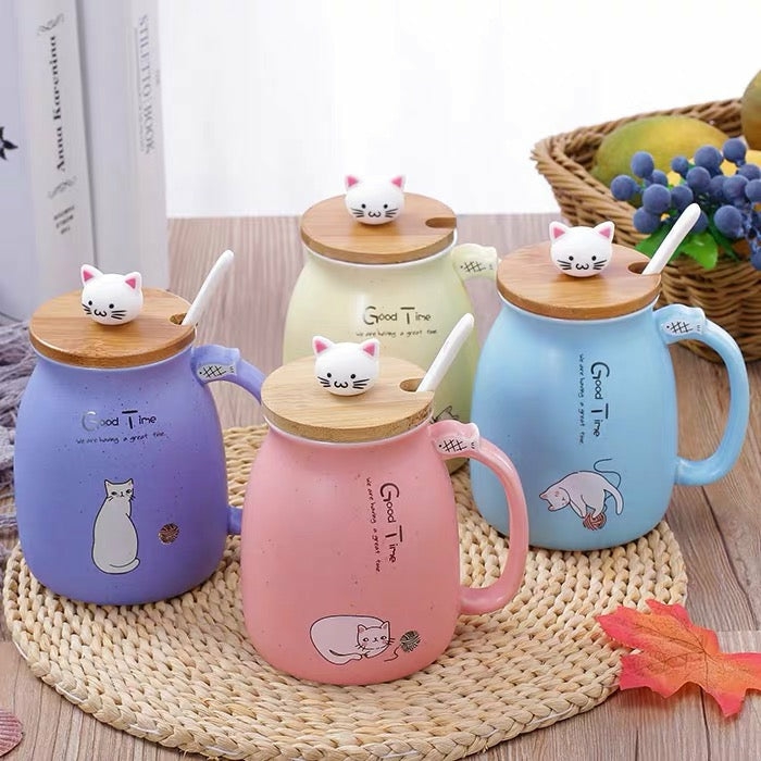 Houseware |  Kawaii Cat Mug Houseware Blue