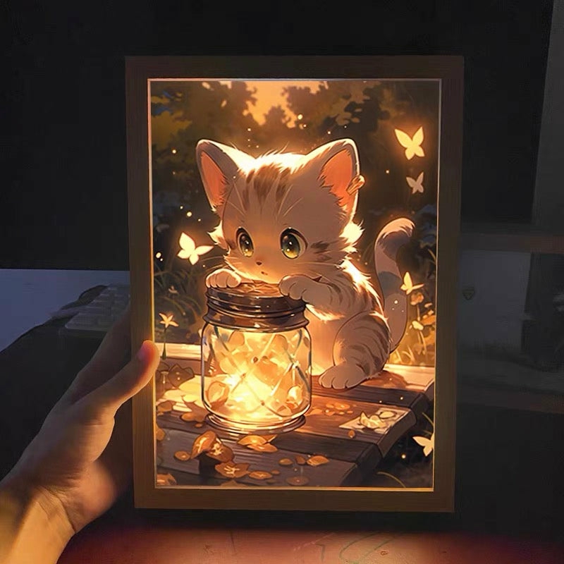 Houseware |  Kawaii Cat Picture Lamp Houseware Houseware