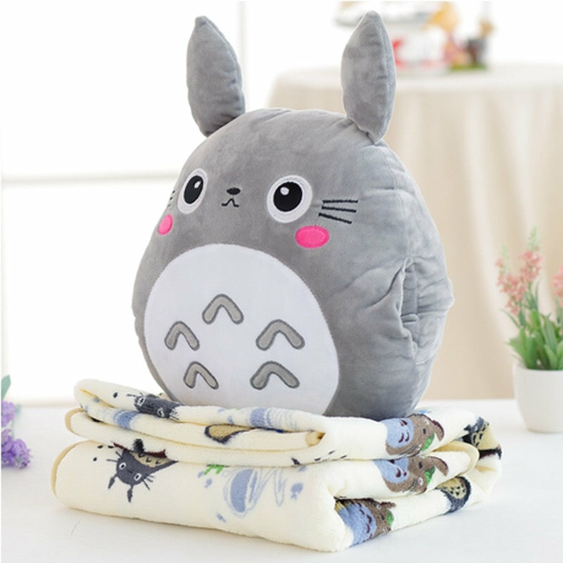 Houseware |  Kawaii Totoro Pillow & Blanket Houseware Gray