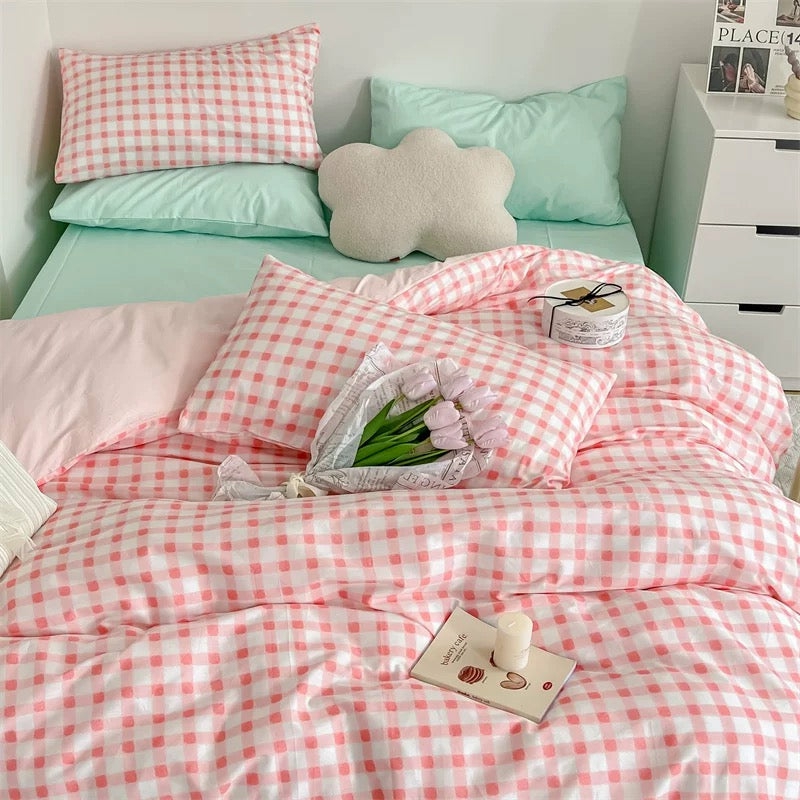 Houseware |  Pastel Plaid Bedding Set Houseware Houseware