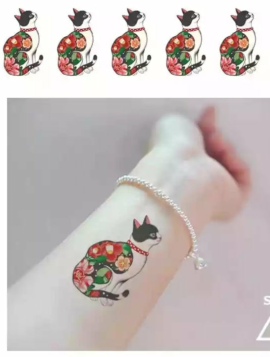 Accessories |  Flower Cat Tattoo Sticker Accessories Accessories