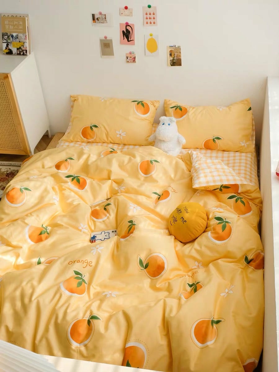 Houseware |  Cute Orange Bedding Set Houseware Houseware