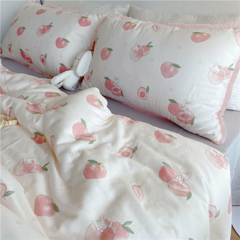 Houseware |  Peach With Rabbit Bedding Set Houseware Houseware